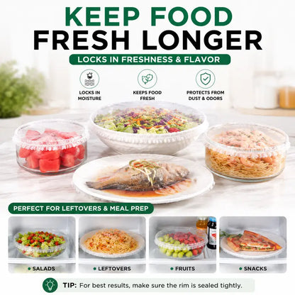 🔥Limitmited Time Buy 1 Get 1 Free! 🔥100 PCS Disposable Stretch Food Covers for Bowls & Plates