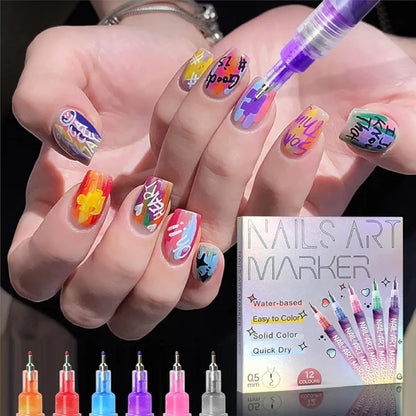 Nail Art Pens Set – 12 Colors to Create Your Own Nail Designs