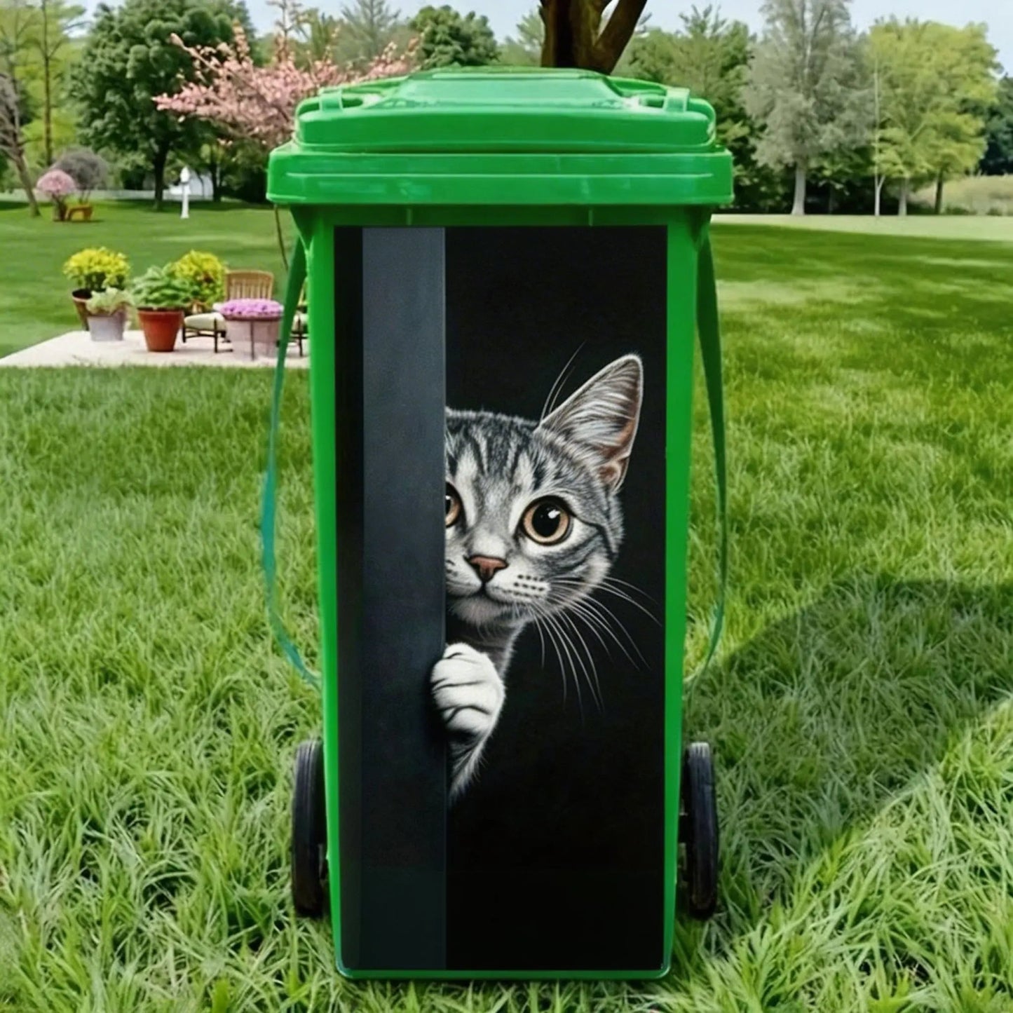 Cartoon Trash Can Makeover Sticker – Fun Animal Bin Decal✨