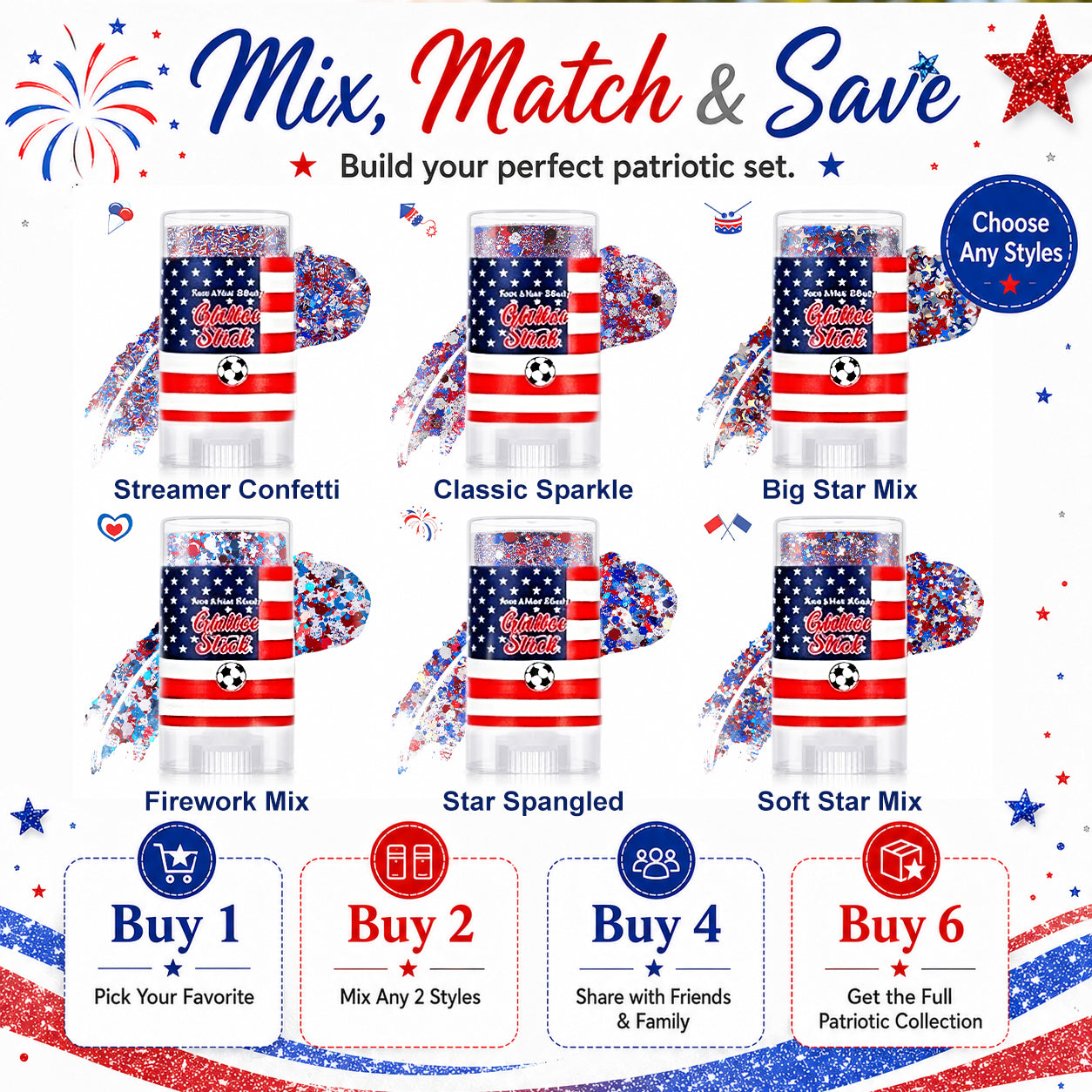 2026 Independence Day Glitter Stick – Special Add-On Offer