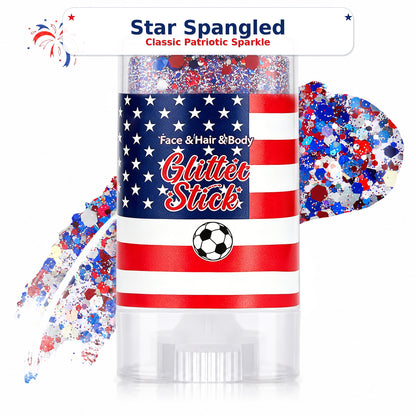 ✨2026 Independence Day Glitter Stick – Red, White & Blue Sparkle 🎆