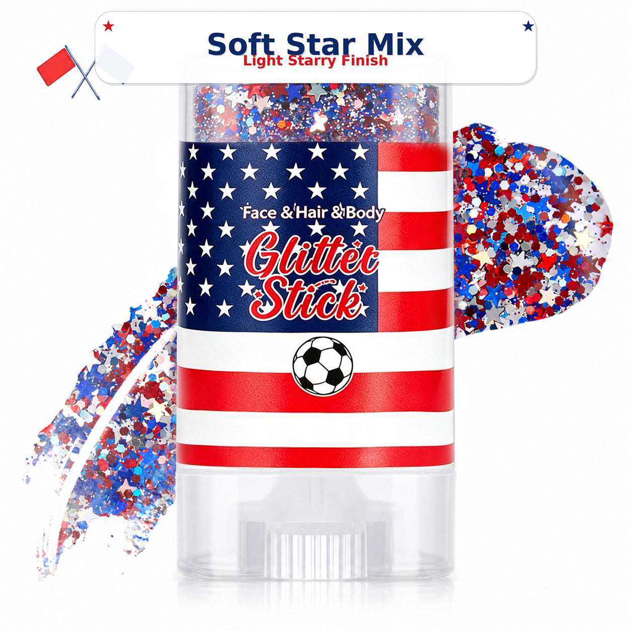 ✨2026 Independence Day Glitter Stick – Red, White & Blue Sparkle 🎆