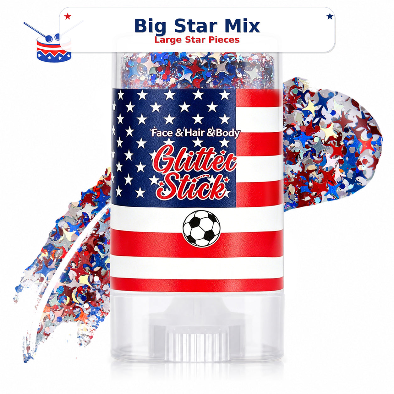 ✨2026 Independence Day Glitter Stick – Red, White & Blue Sparkle 🎆