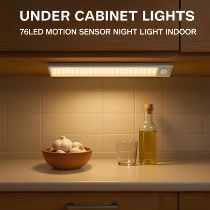 76-LED Wireless Rechargeable Motion Sensor Light | Magnetic Closet & Cabinet Lighting 💡