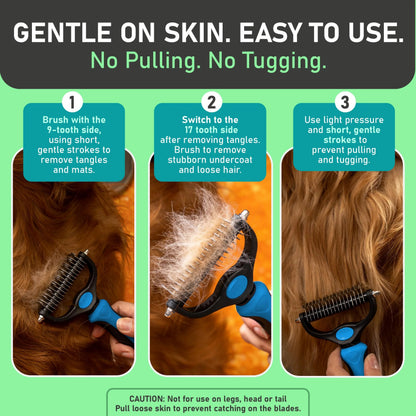 ✨Dual-Sided Pet Deshedding Brush for Dogs & Cats🐶🐱