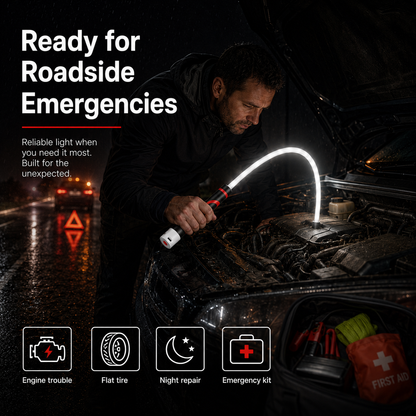 Bendable Rechargeable LED Work Light with Optional Clip for Garage, Car & Emergency Use