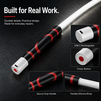Bendable Rechargeable LED Work Light with Optional Clip for Garage, Car & Emergency Use