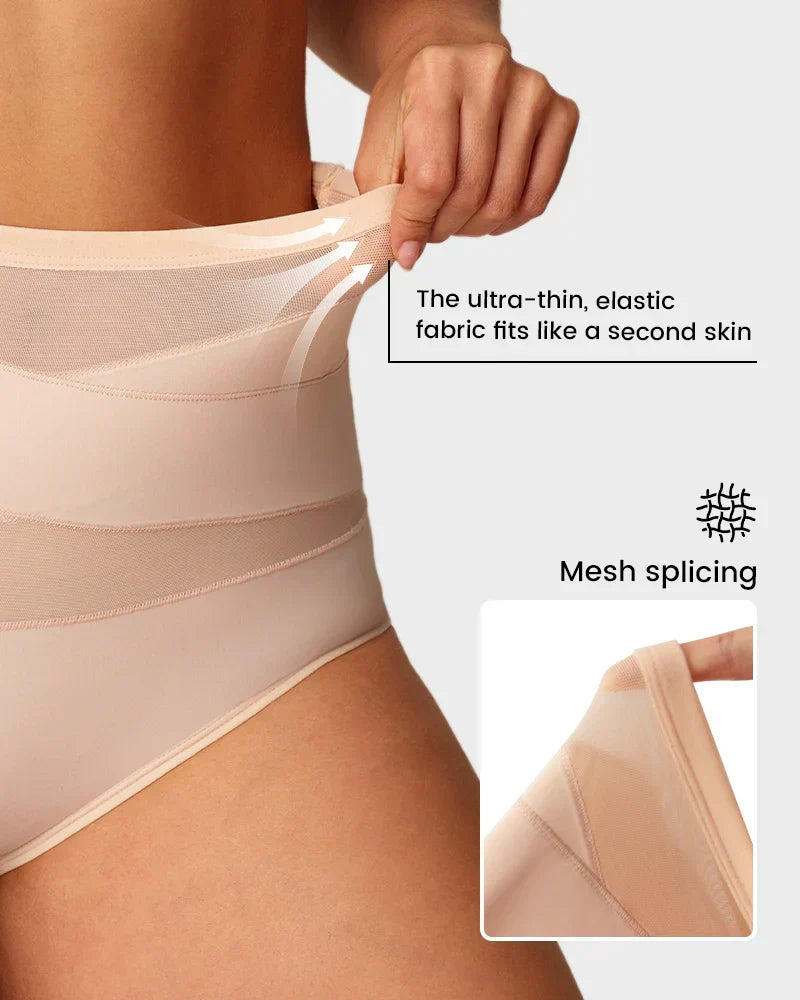🌸Last Day-Buy 2 Get 3 Packs✨Plus-Size High-Waist Cross Tummy Control Panties