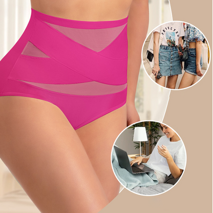 🌸Last Day-Buy 2 Get 3 Packs✨Plus-Size High-Waist Cross Tummy Control Panties