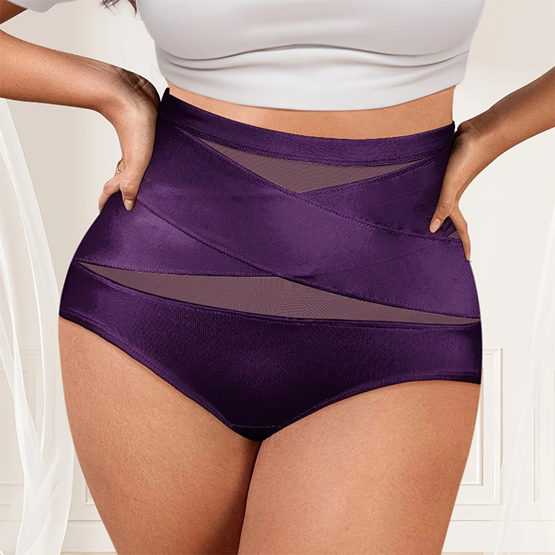 🌸Last Day-Buy 2 Get 3 Packs✨Plus-Size High-Waist Cross Tummy Control Panties